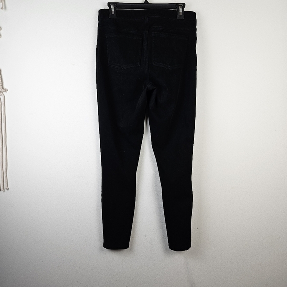Spanx Jeanish Cropped Black Skinny High Rise Stretch Pants Size Large - Picture 4 of 7